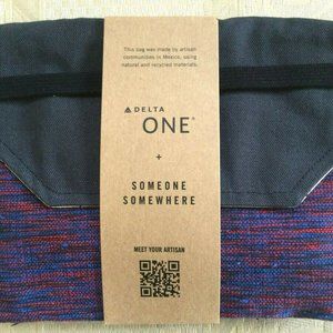 DELTA ONE AIRLINES AMENITY KIT SOMEONE SOMEWHERE MEXICAN ARTISAN (blue/red)